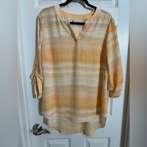 Cato Orange and Cream Striped Tunic